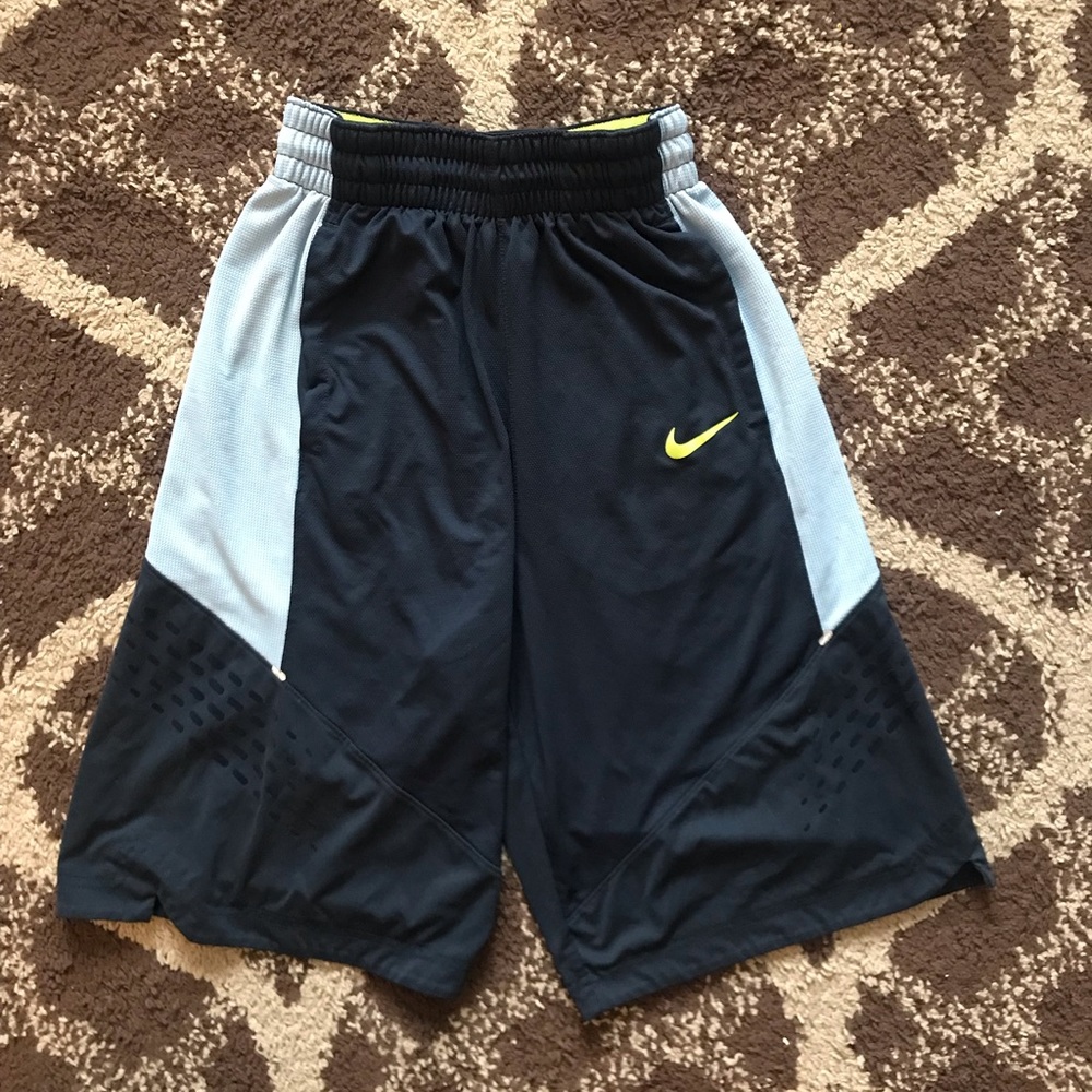Nike Dri-Fit Blue/Lime Green Athletic Shorts S